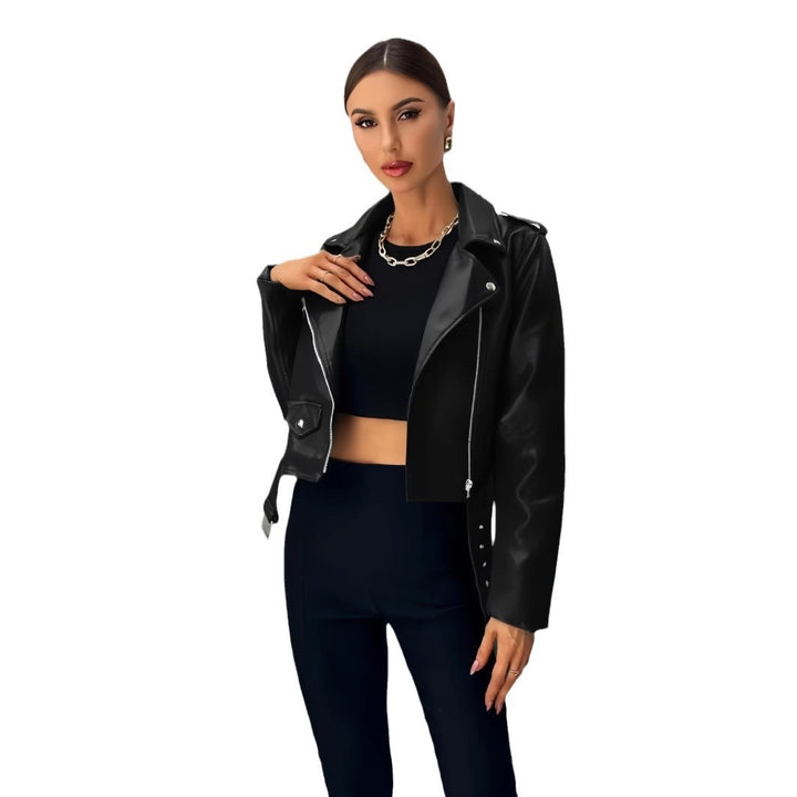 Damer cropped Bikerjacka Mirla-Eva Jonsson