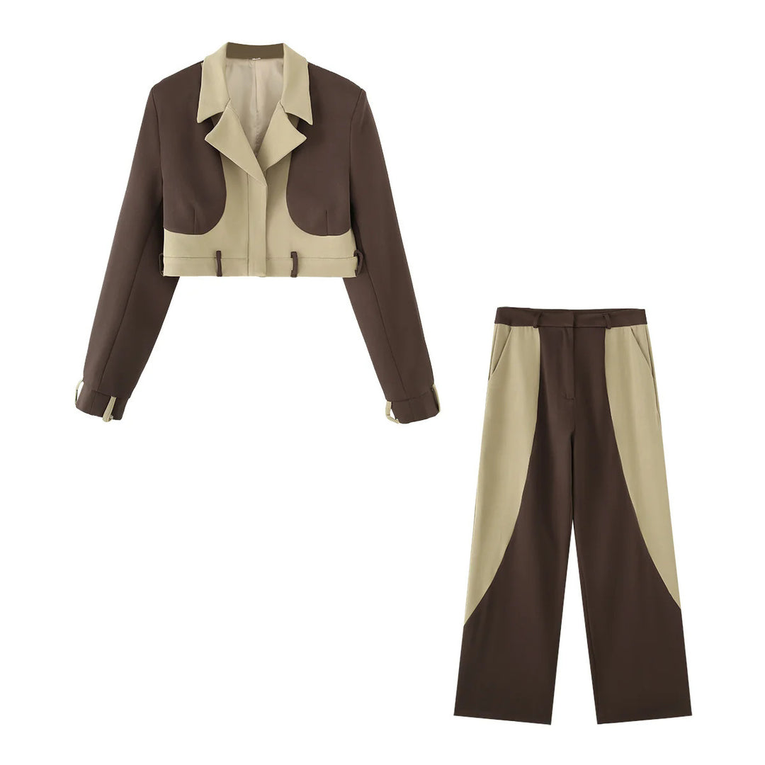 Damer cropped Blazer- och byxor ensemble Eva Jonsson-Eva Jonsson