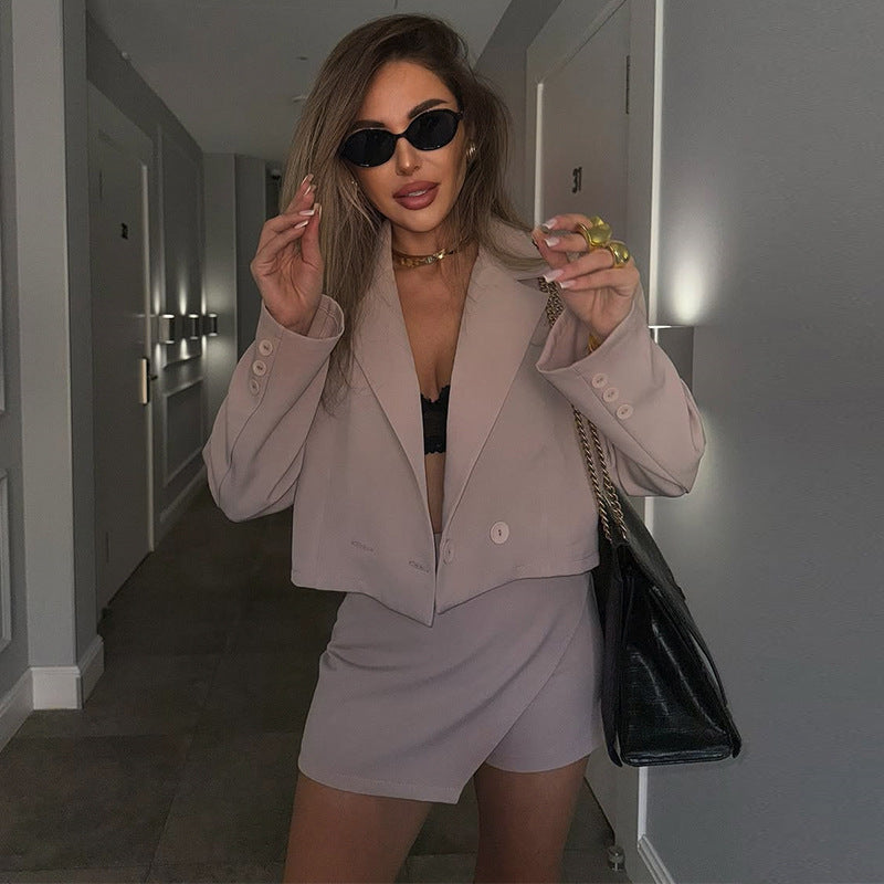Damer cropped Blazer och shorts set Mirla-Eva Jonsson