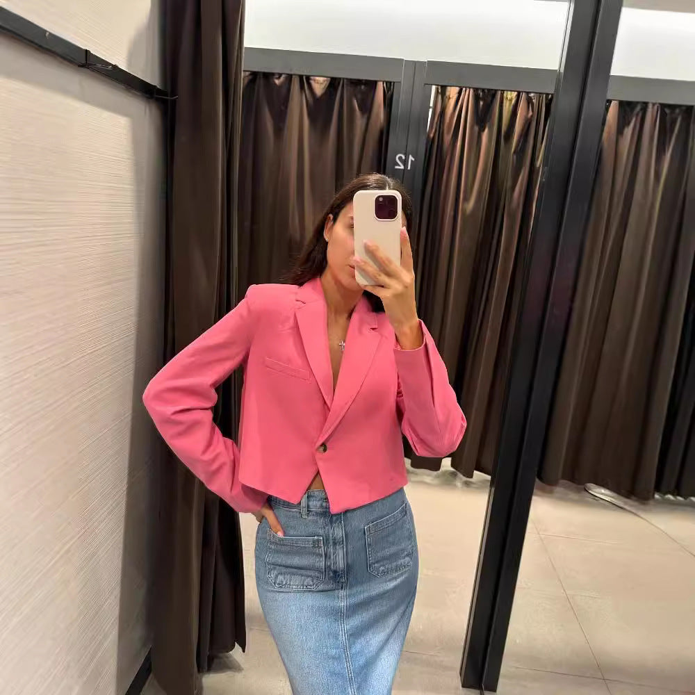 Damer cropped Blazerjacka med snygg skärning och eleganta knapppdetaljer Eva Jonsson-Eva Jonsson