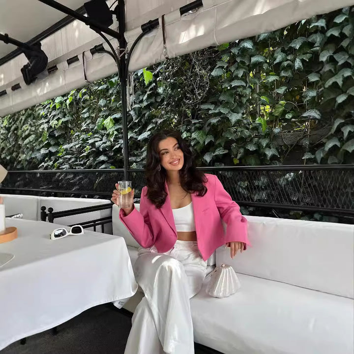 Damer cropped Blazerjacka med snygg skärning och eleganta knapppdetaljer Eva Jonsson-Eva Jonsson