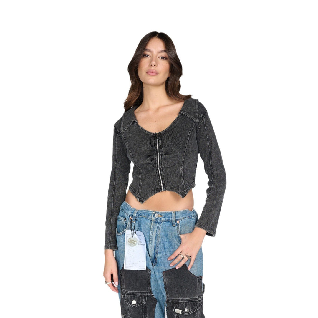 Damer cropped Denim-blazer Mirla-Eva Jonsson