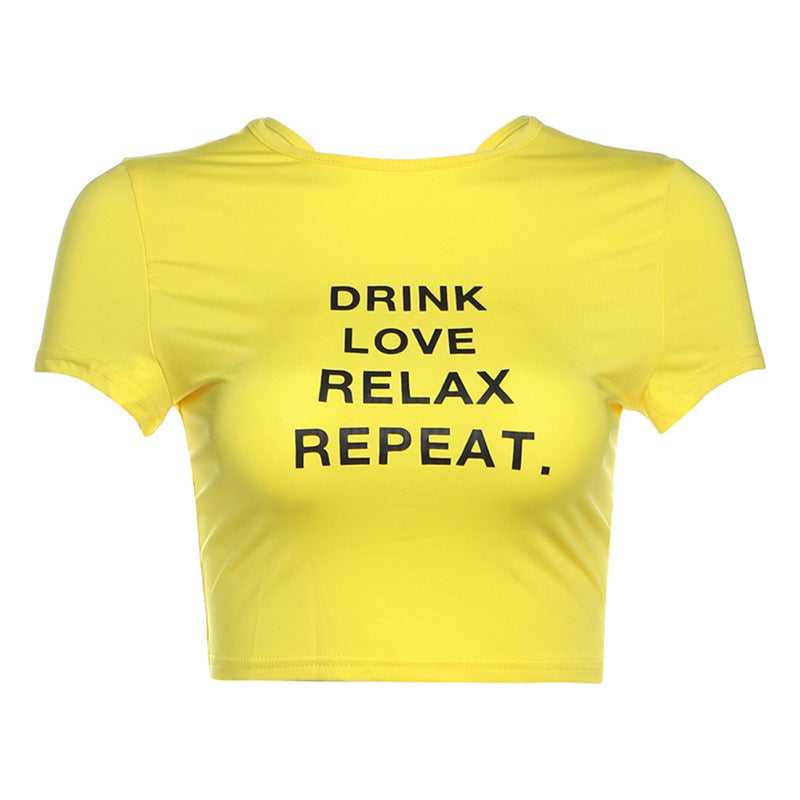 Damer cropped T-shirt med motivtryck Mirla-Eva Jonsson