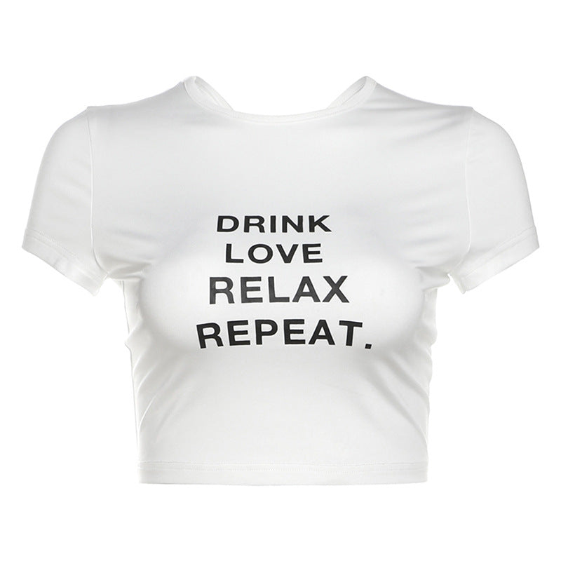 Damer cropped T-shirt med motivtryck Mirla-Eva Jonsson