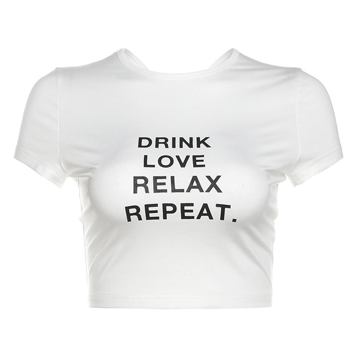 Damer cropped T-shirt med motivtryck Mirla-Eva Jonsson