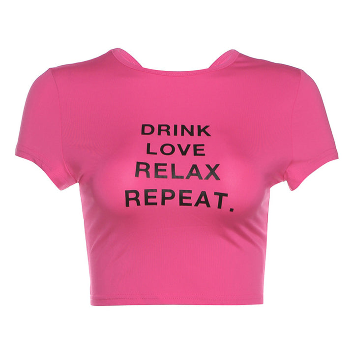 Damer cropped T-shirt med motivtryck Mirla-Eva Jonsson