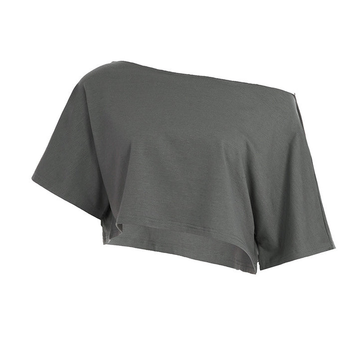 Damer cropped T-shirt med vid passform och avslappnad stil Mirla-Eva Jonsson