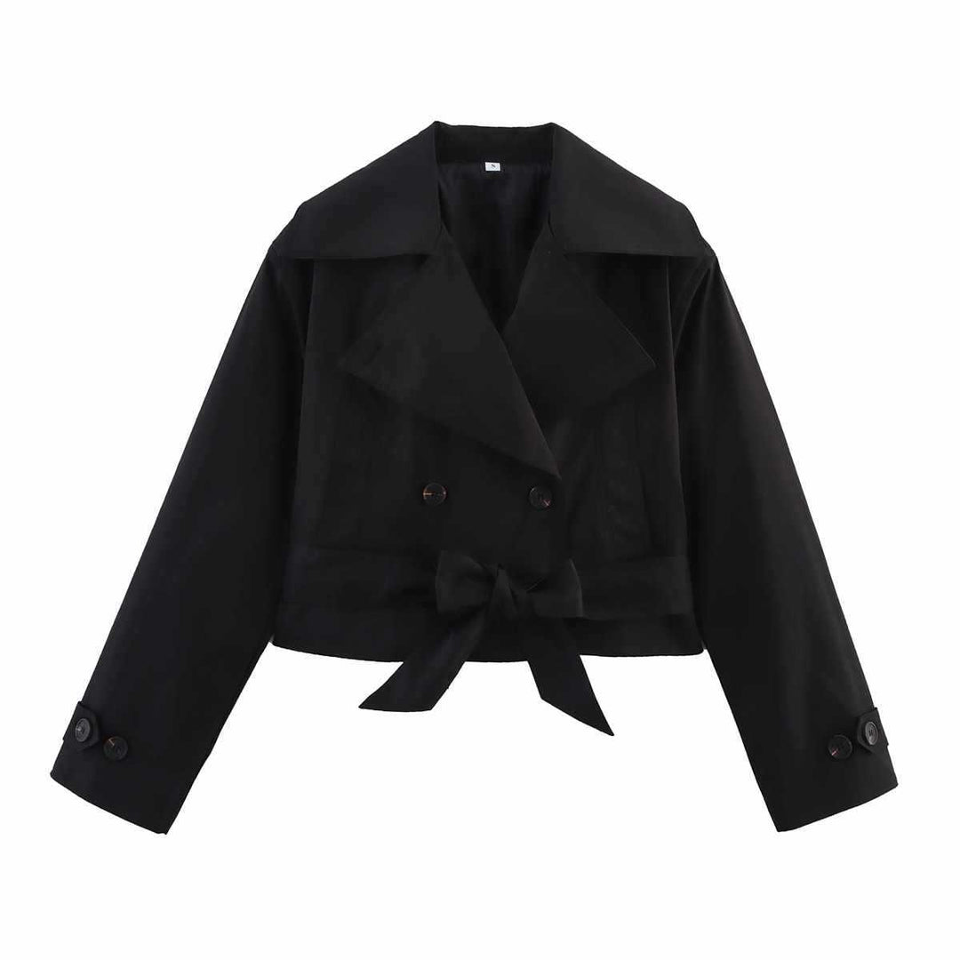Damer cropped Trenchcoat med stiligt bälte Mirla-Eva Jonsson