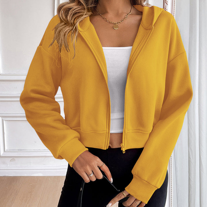 Damer cropped hoodie med blixtlås och sportig design Eva Jonsson-Eva Jonsson