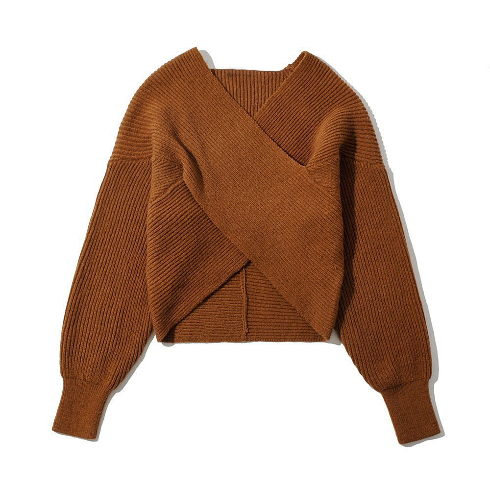 Damer cropped invecklad pullover i strukturerat material Eva Jonsson-Eva Jonsson