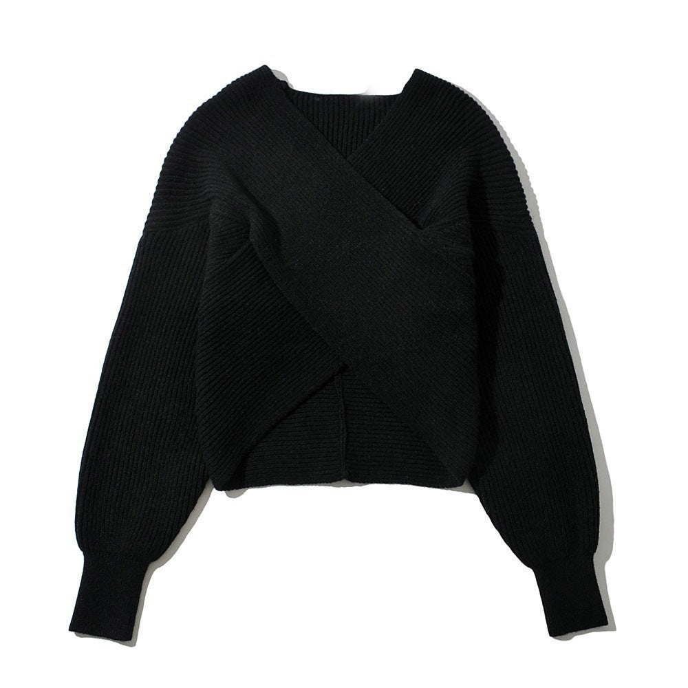 Damer cropped invecklad pullover i strukturerat material Eva Jonsson-Eva Jonsson