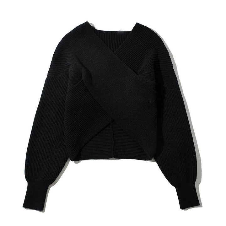 Damer cropped invecklad pullover i strukturerat material Eva Jonsson-Eva Jonsson
