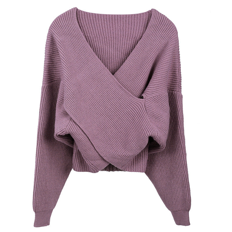Damer cropped invecklad pullover i strukturerat material Eva Jonsson-Eva Jonsson