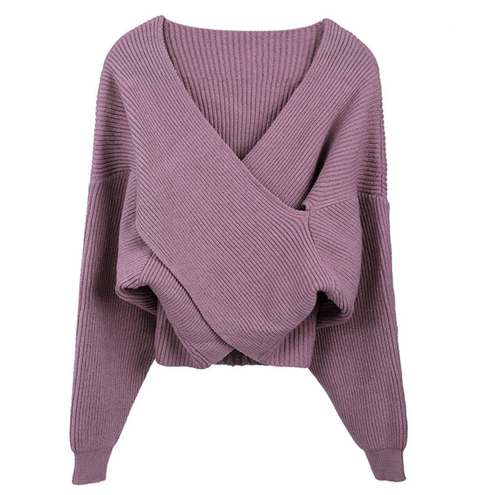 Damer cropped invecklad pullover i strukturerat material Eva Jonsson-Eva Jonsson