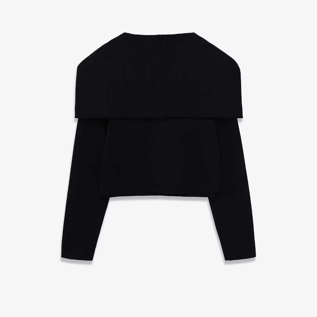 Damer cropped jacka med stora slag och guldknappar Mirla-Eva Jonsson