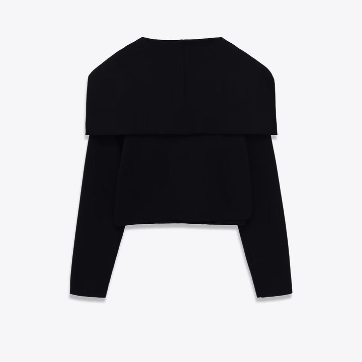 Damer cropped jacka med stora slag och guldknappar Mirla-Eva Jonsson