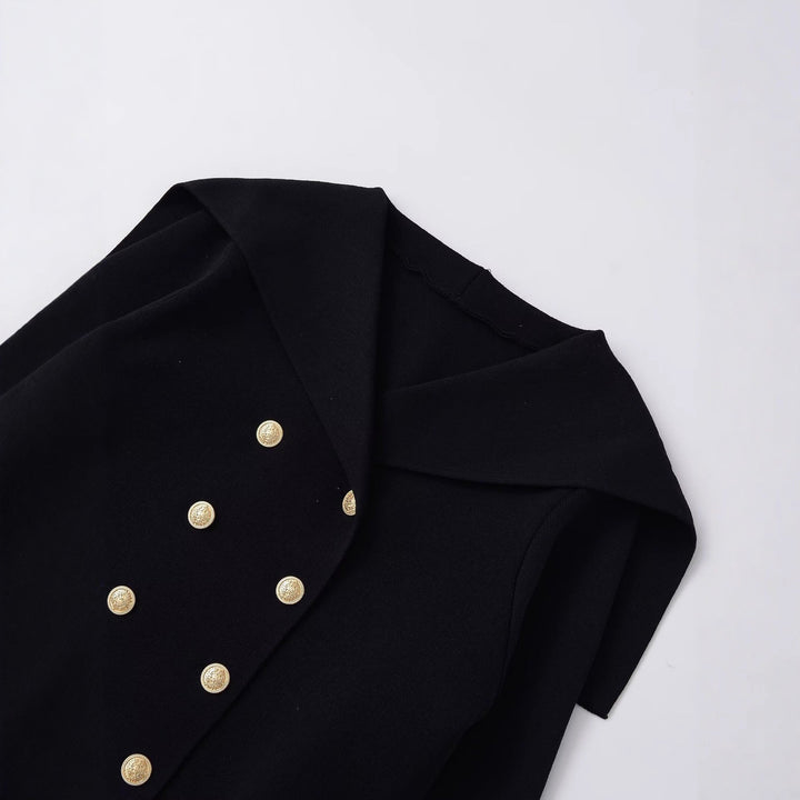 Damer cropped jacka med stora slag och guldknappar Mirla-Eva Jonsson