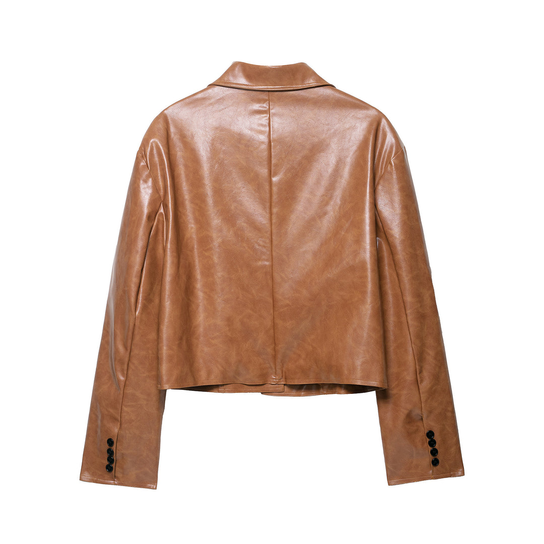 Damer cropped konstläderjacka Mirla-Eva Jonsson