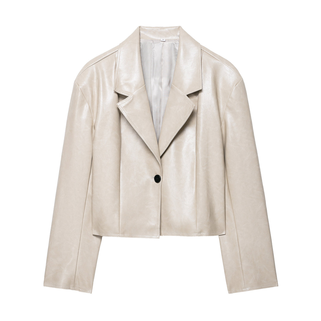 Damer cropped konstläderjacka Mirla-Eva Jonsson