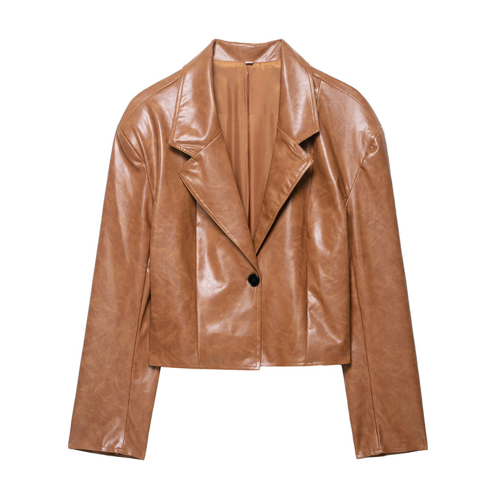 Damer cropped konstläderjacka Mirla-Eva Jonsson