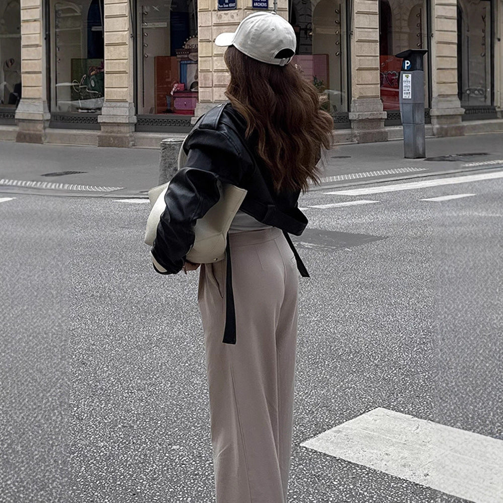 Damer cropped läderjacka Mirla-Eva Jonsson