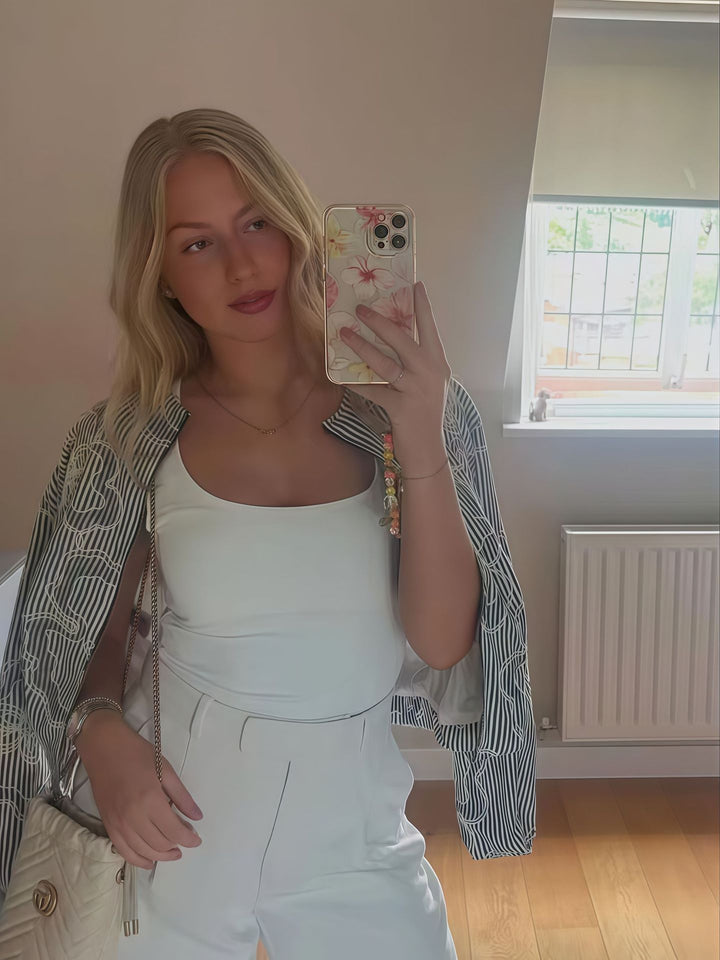 Damer cropped överdel med elegant U-båtsringning Mirla-Eva Jonsson