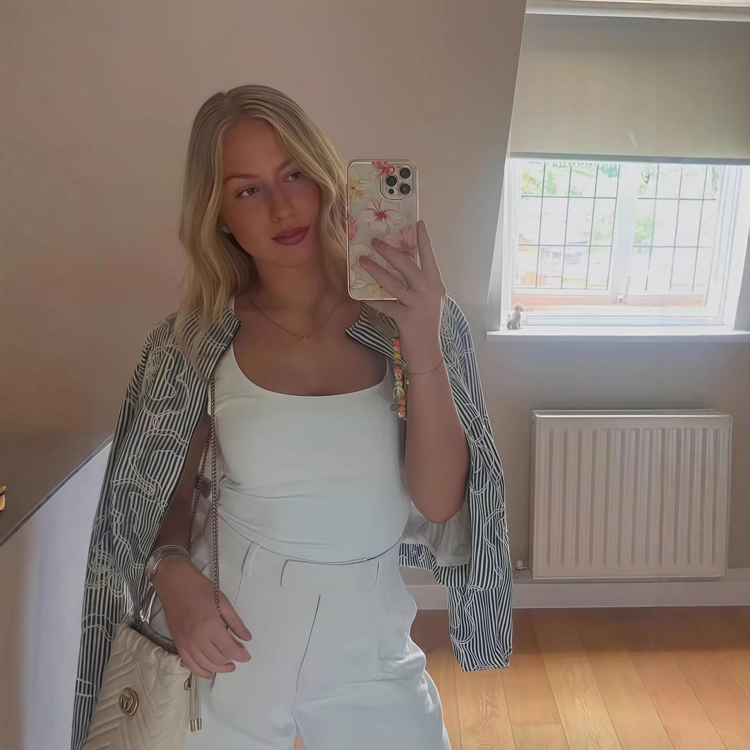 Damer cropped överdel med elegant U-båtsringning Mirla-Eva Jonsson