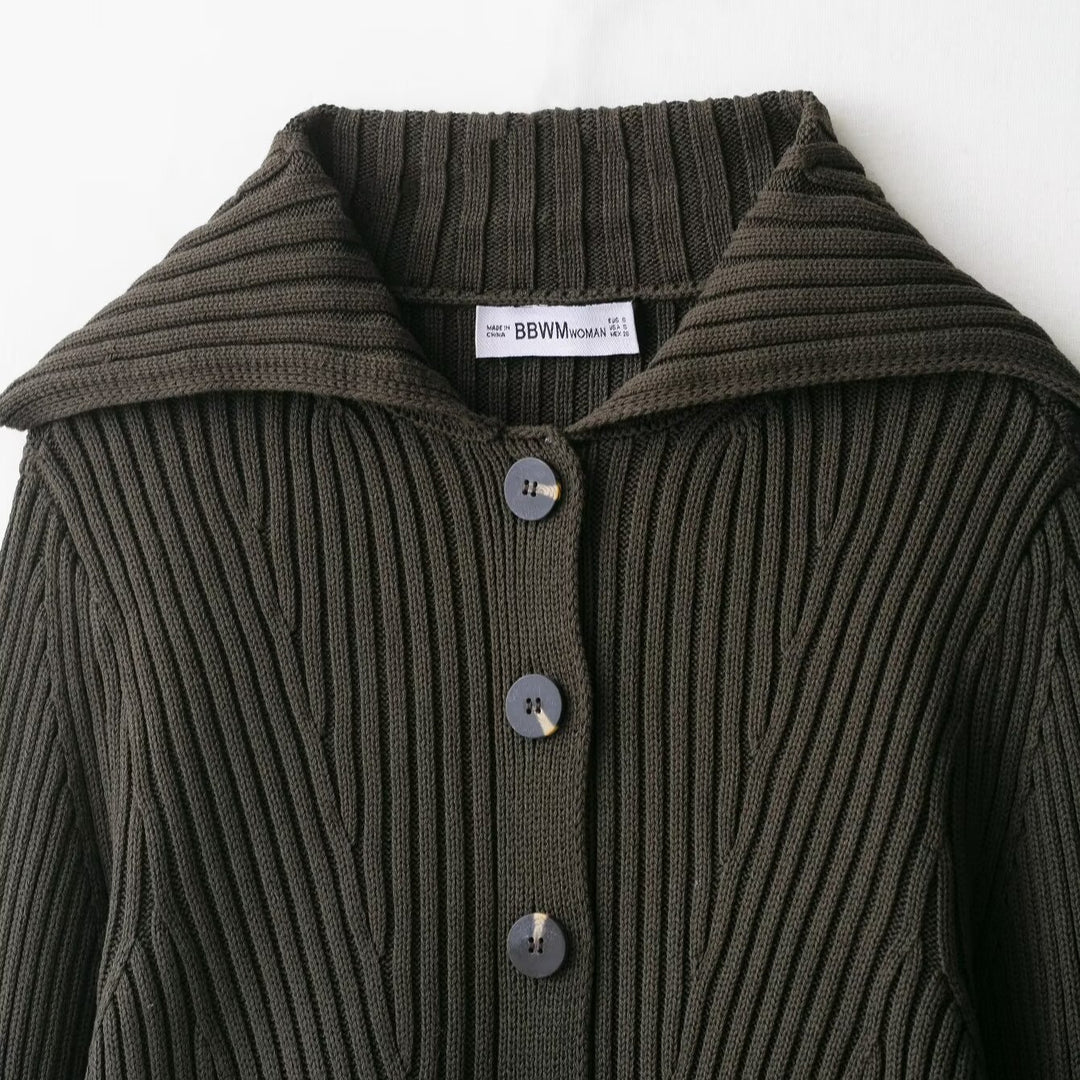 Damer cropped ribbjacka med stor krage Mirla-Eva Jonsson