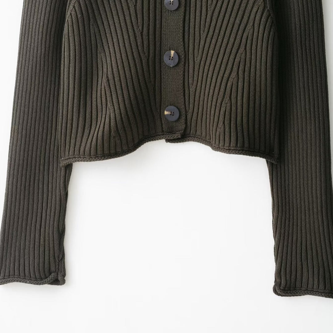 Damer cropped ribbjacka med stor krage Mirla-Eva Jonsson