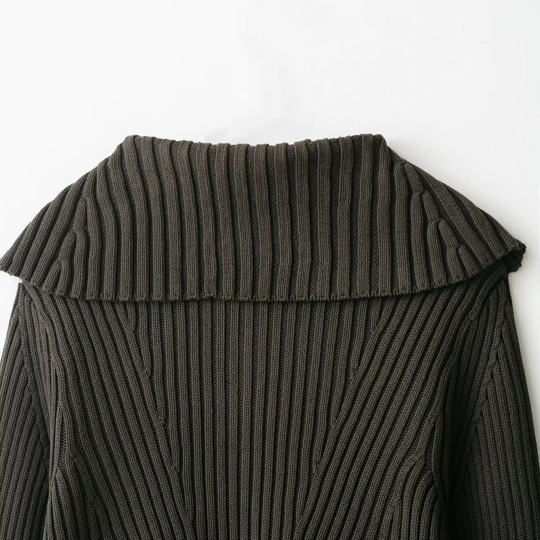 Damer cropped ribbjacka med stor krage Mirla-Eva Jonsson