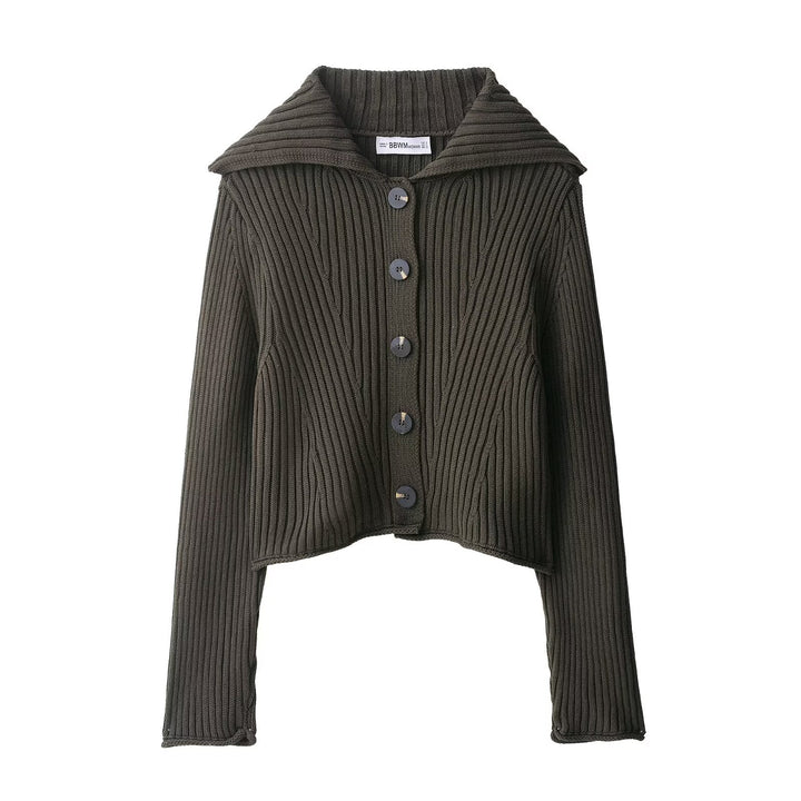 Damer cropped ribbjacka med stor krage Mirla-Eva Jonsson