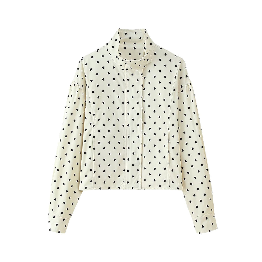 Damer cropped steppjacka med modernt polka-dots-design Mirla-Eva Jonsson
