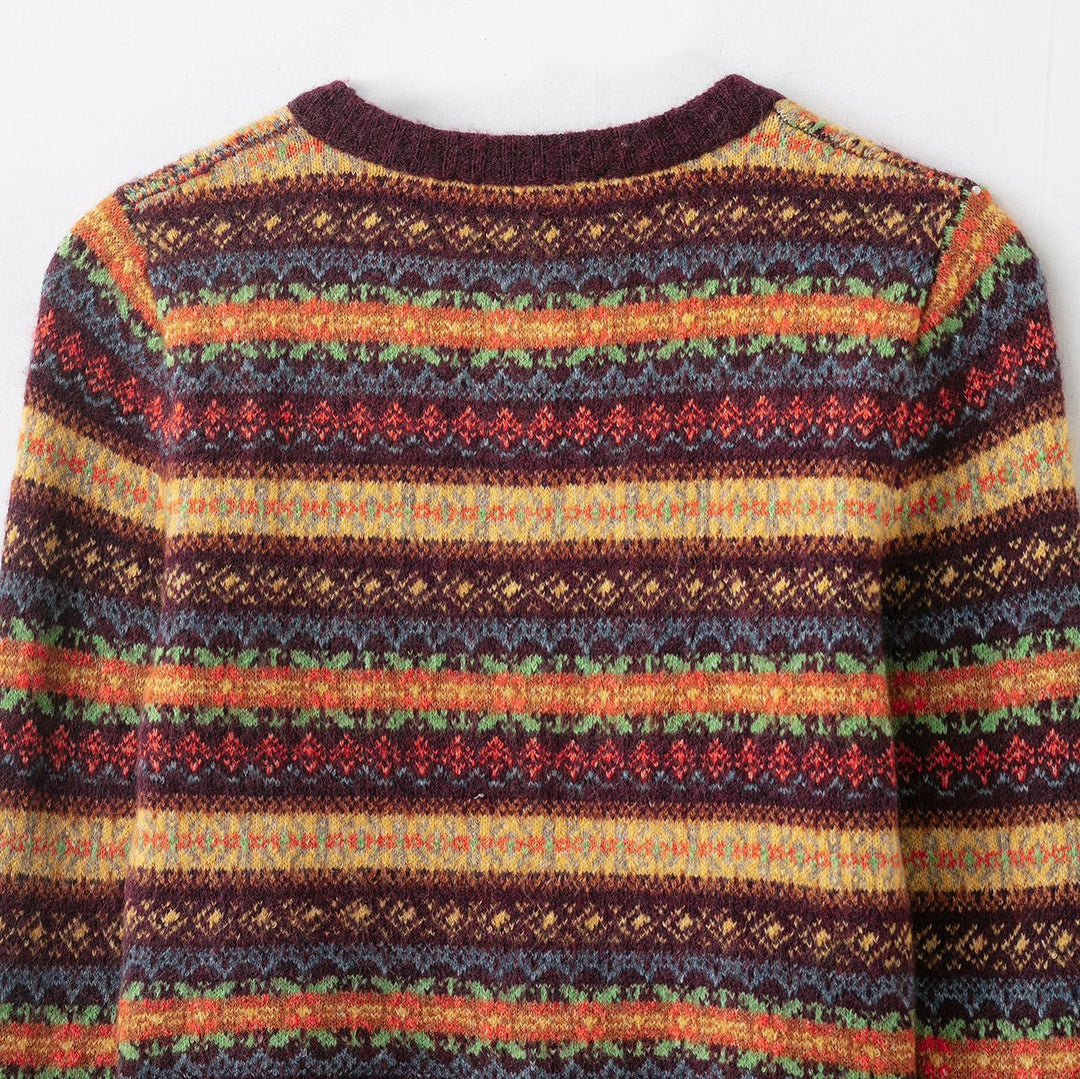 Damer cropped stickad jacka med färggmönster Mirla-Eva Jonsson
