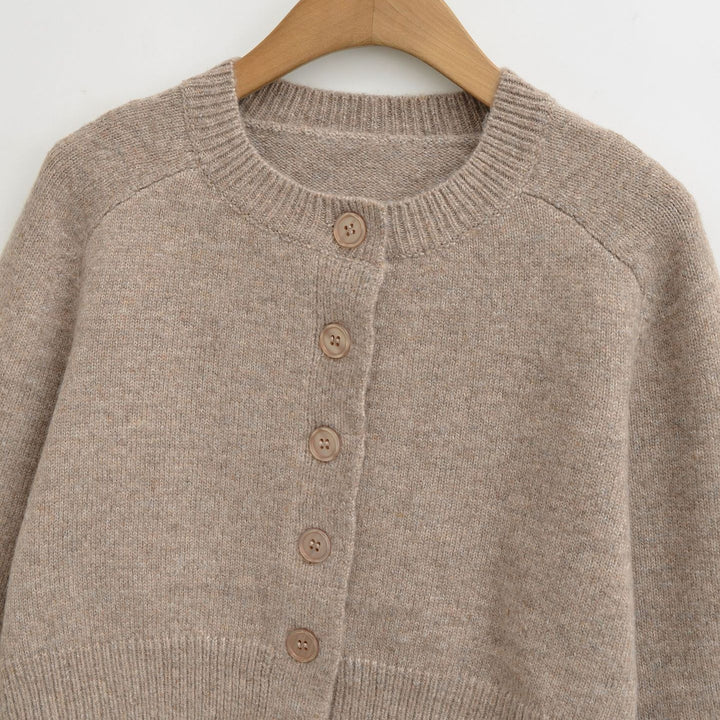 Damer cropped stickad jacka med knäppning Mirla-Eva Jonsson