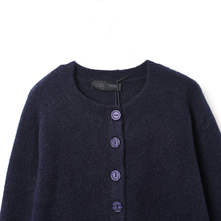 Damer cropped stickad jacka med knapppdetaljer Mirla-Eva Jonsson