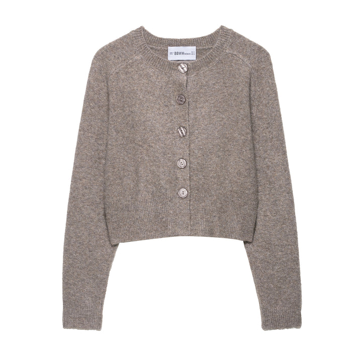 Damer cropped stickad jacka med knapppdetaljer Mirla-Eva Jonsson