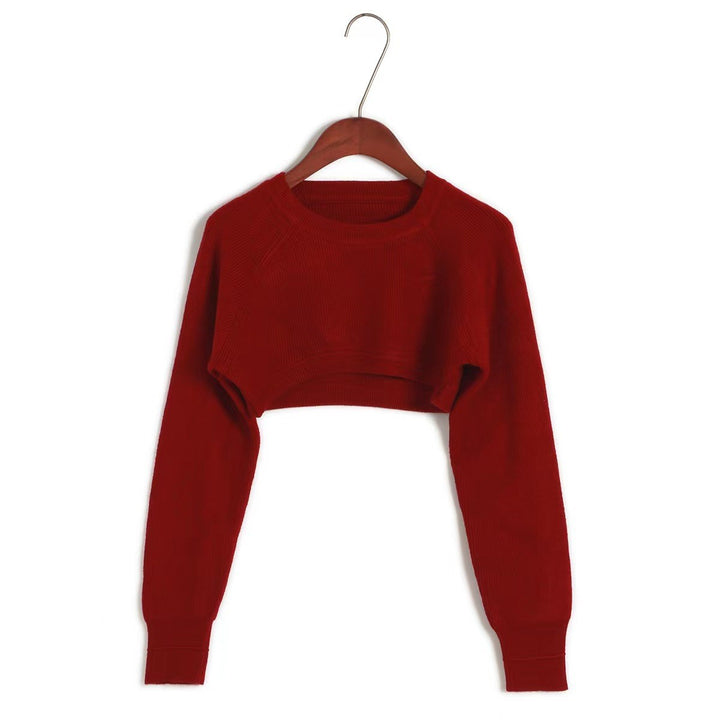 Damer cropped stickad tröja med ribbad struktur Mirla-Eva Jonsson