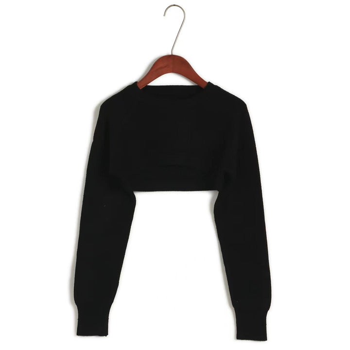 Damer cropped stickad tröja med ribbad struktur Mirla-Eva Jonsson