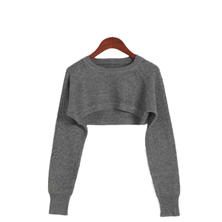 Damer cropped stickad tröja med ribbad struktur Mirla-Eva Jonsson