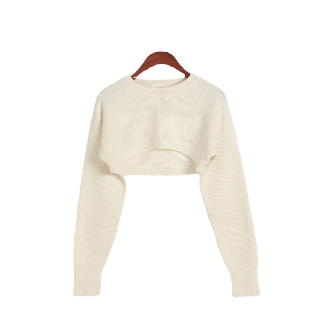 Damer cropped stickad tröja med ribbad struktur Mirla-Eva Jonsson
