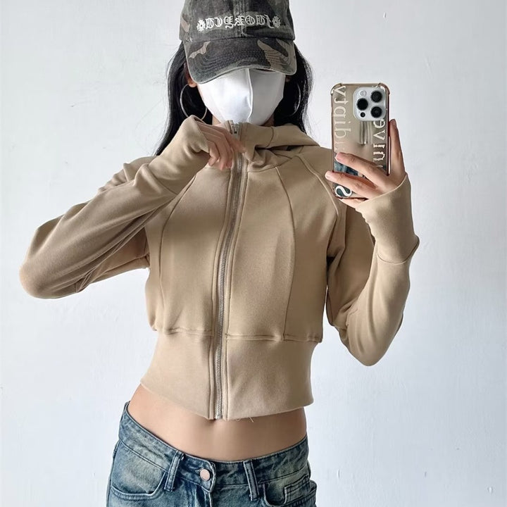 Damer cropped träningsjacka med stilig huva Mirla-Eva Jonsson