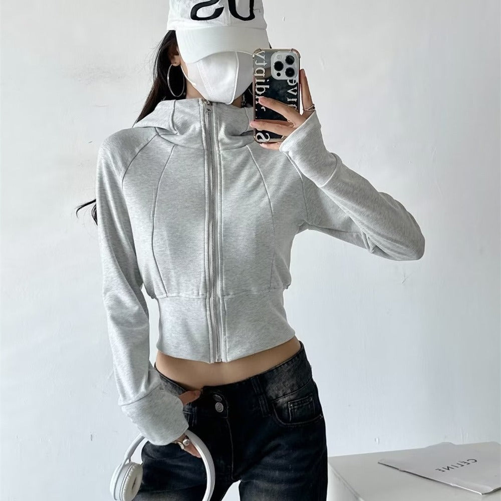 Damer cropped träningsjacka med stilig huva Mirla-Eva Jonsson