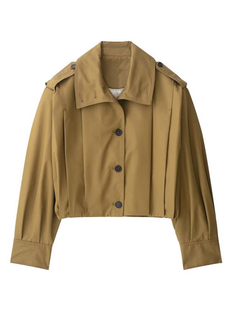 Damer cropped trenchcoat med eleganta knapppdetaljer Mirla-Eva Jonsson