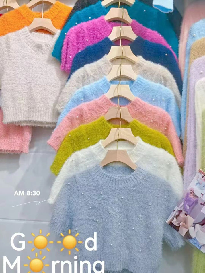 Damer cropped tröja med fina pärlor Eva Jonsson-Eva Jonsson