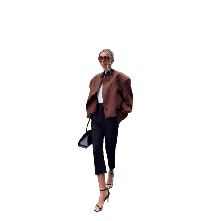 Damer cropped ulljacka med elegant snitt Mirla-Eva Jonsson