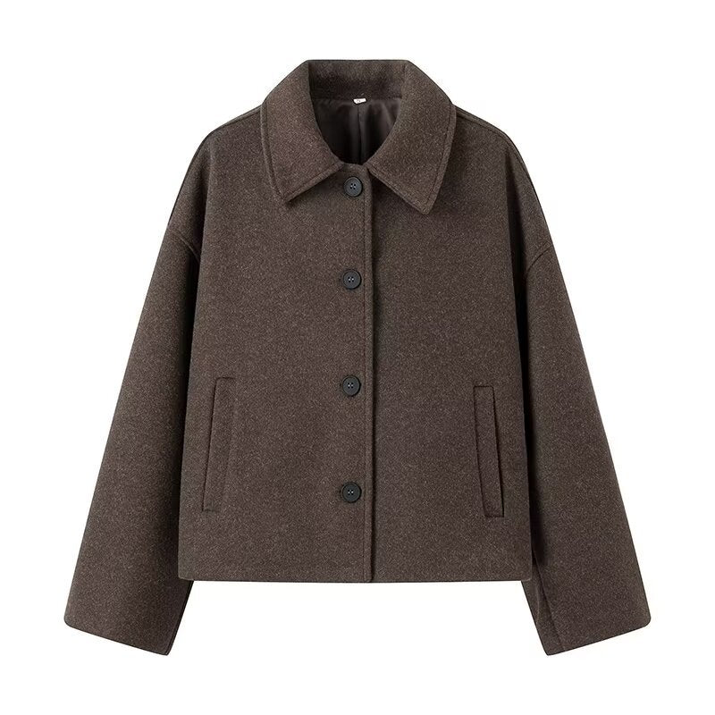 Damer cropped ulljacka med modern passform och praktiska fickor Mirla-Eva Jonsson