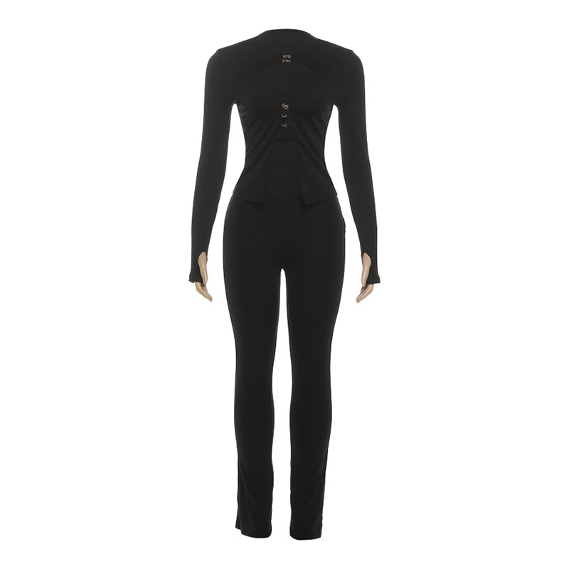 Damer cut-out jumpsuit med elegant ståkrage och figurnära snitt Mirla-Eva Jonsson