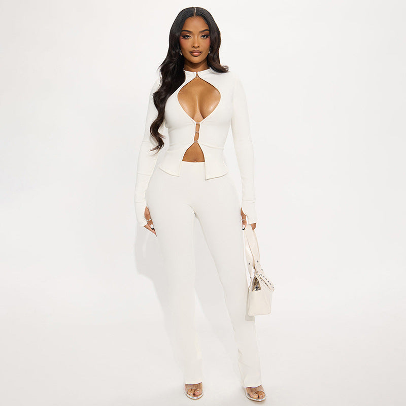 Damer cut-out jumpsuit med elegant ståkrage och figurnära snitt Mirla-Eva Jonsson