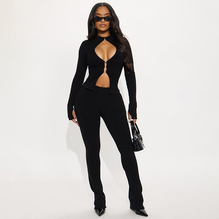 Damer cut-out jumpsuit med elegant ståkrage och figurnära snitt Mirla-Eva Jonsson