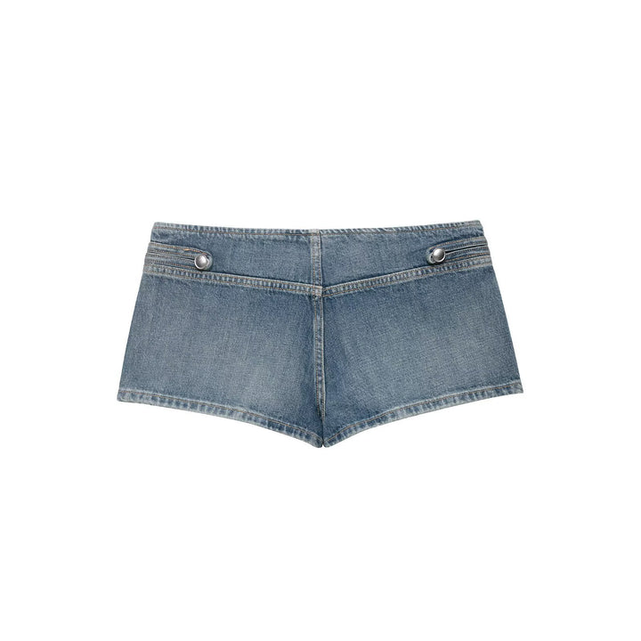 Damer denim-shorts med dekorativa knappar Mirla-Eva Jonsson